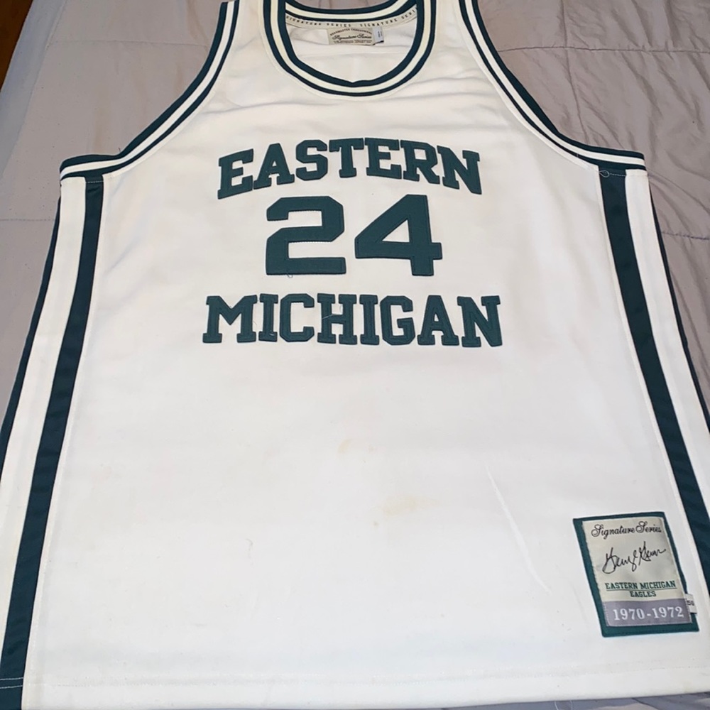Eastern Michigan White and Green Jersey